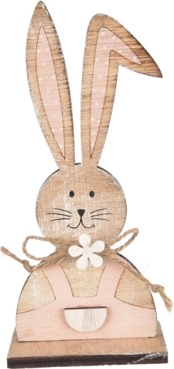 Hase – Holzdekoration in Rosa-Braun
