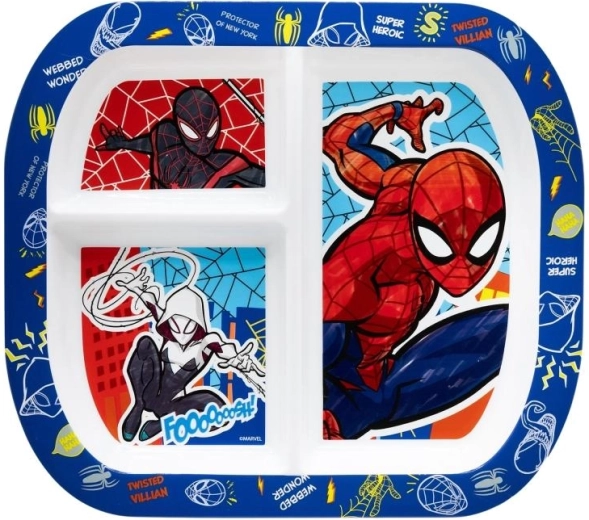 Geteilter Kunststoffteller Spiderman