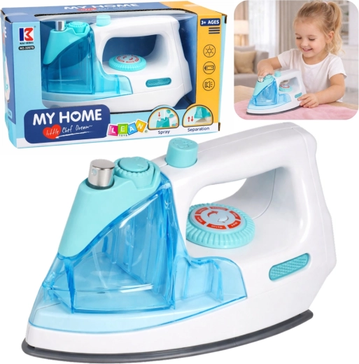 Kinderbügeleisen mit Sprühfunktion, Licht und Sound – blau