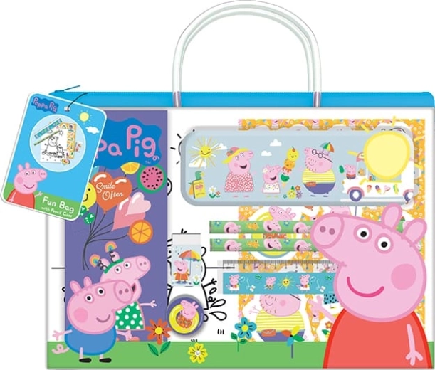 Spaßige, verschließbare Tasche mit Mäppchen Peppa Wutz