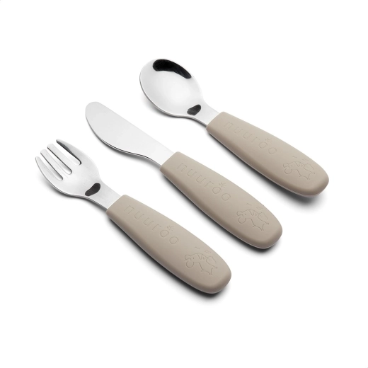 NuuRoo Jana Kinderbesteck-Set Cobblestone (3 Stk.)