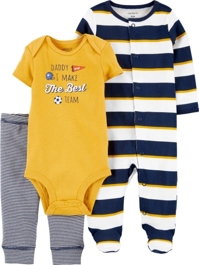 Carter’s 3-teiliges Babyset Daddy – Strampler, Kurzarm-Body und Jogginghose