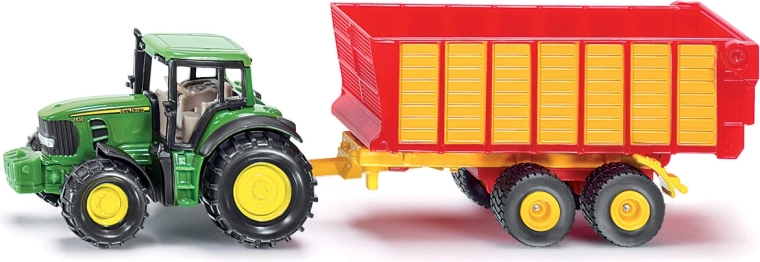 John Deere Traktor mit Silageanhänger