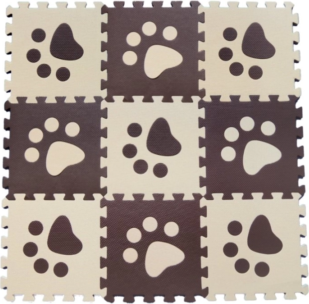 Schaumstoff-Bodenpuzzle für Kinder – braune Pfoten 29,5 × 29,5 cm