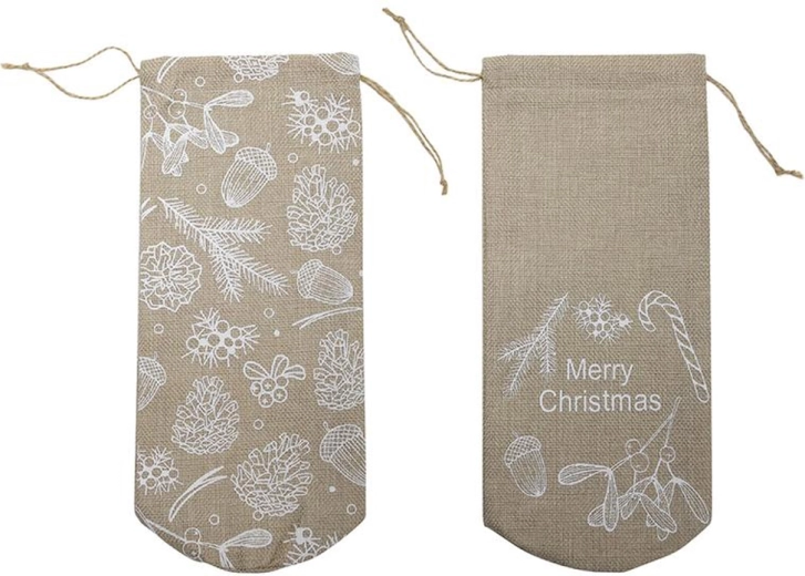 Geschenksäckchen aus Jute 10 × 30 cm, grau
