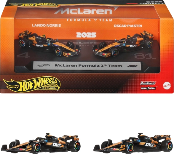 Hot Wheels Premium McLaren Formula 1 2025 – Metallmodelle von Lando Norris und Oscar Piastri - 2 Stück