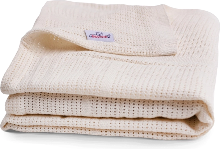 BabyMatex Baumwoll-Strickdecke Sisi 75 × 100 cm ecru (Elfenbein)