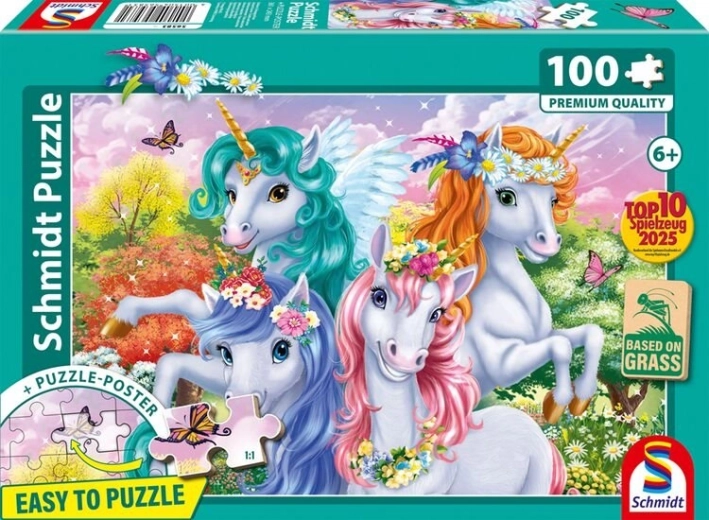 Schmidt Puzzle Foto der Einhörner 100 Teile