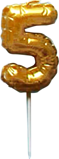 Tortenkerze Zahl 5 goldfarben zum Einstecken 6 cm