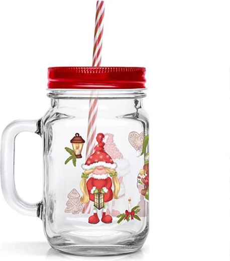TORO Glas mit Strohhalm 450 ml mit Elfenmotiv