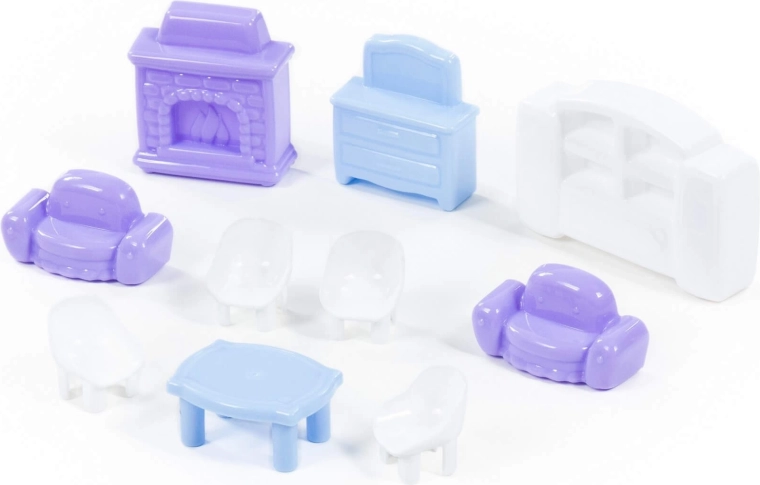 Puppenmöbel – Set aus bunten Möbeln (10 Teile)