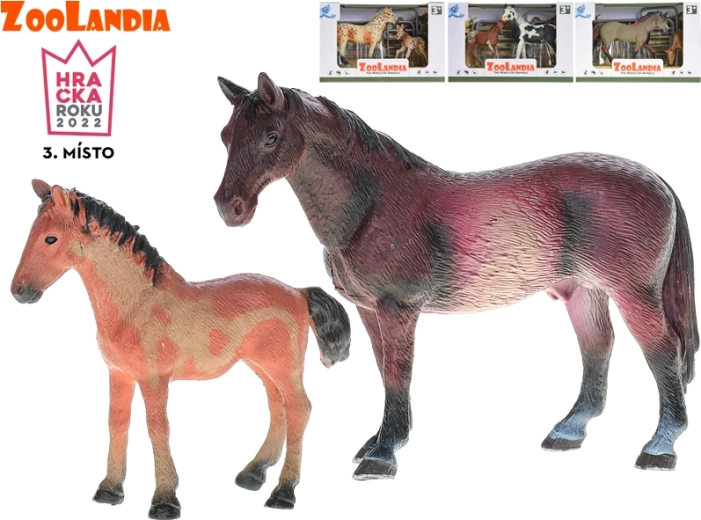 Zoolandia Pferd mit Fohlen und Zubehör (10–15 cm)