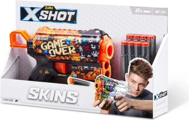 X-Shot Skins Flux – Schaumstoffpistole Game Over (8 Pfeile)