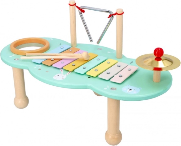 Kindermusiktisch mit Xylophon, Triangel und Becken