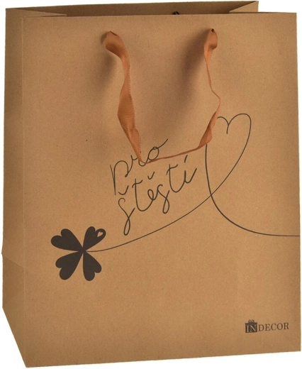 Geschenktasche „Fürs Glück“ braun 26 × 10 × 32 cm