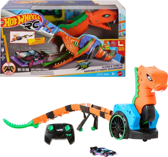 Hot Wheels RC mechanische Schlange Slither n' Strike mit Autostarter und 1:64-Auto