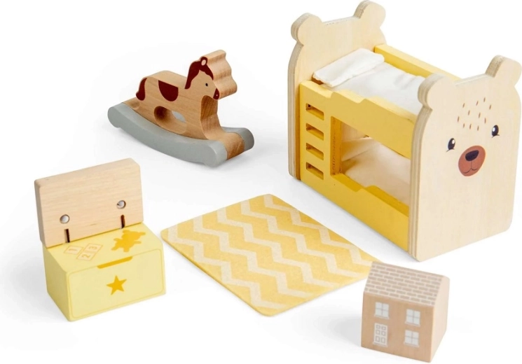 Holzmöbel fürs Puppenhaus – Kinderzimmer BIGJIGS TOYS