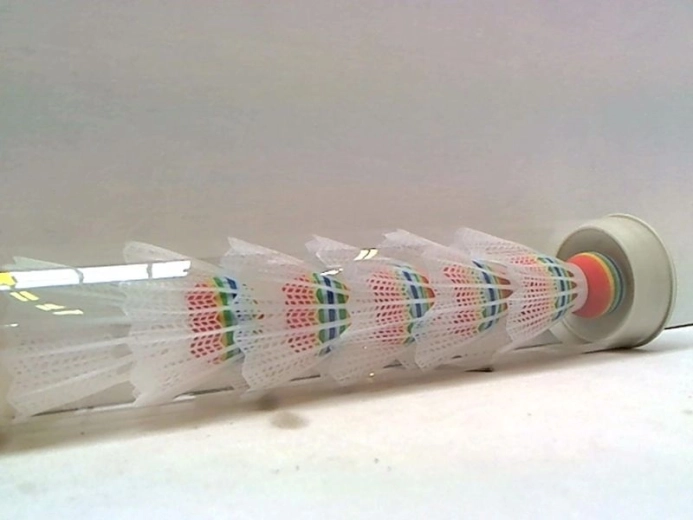 Bunte Badminton-Federbälle 6 Stk.