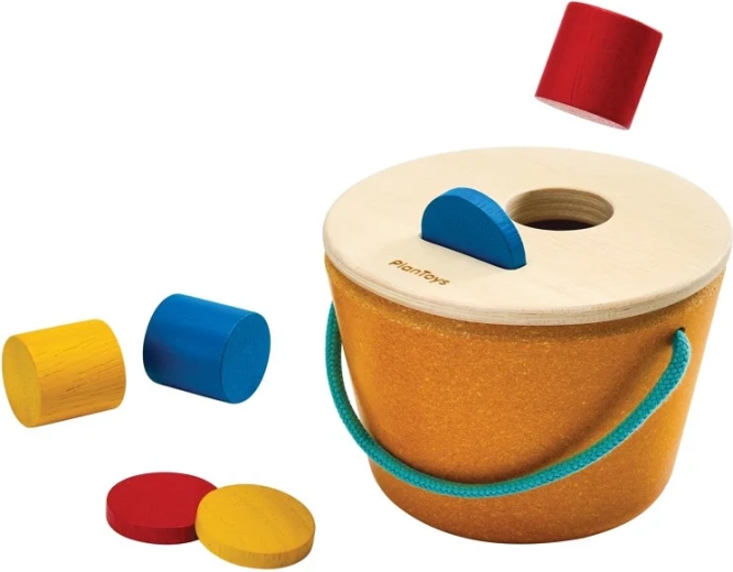 PlanToys Steck-Eimer – Zylinder und Münzen