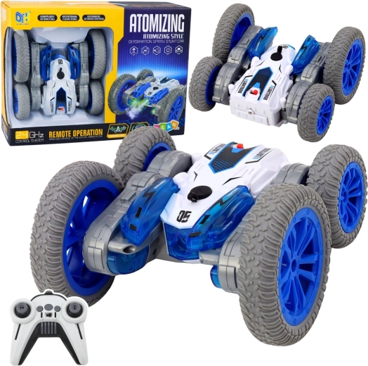 Stunt-RC-Auto mit Nebeleffekt, LED und 360°-Drift, blau
