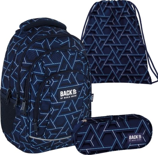Schulset BackUP Ion 3in1 (Rucksack, Etui-Federmäppchen und Turnbeutel)