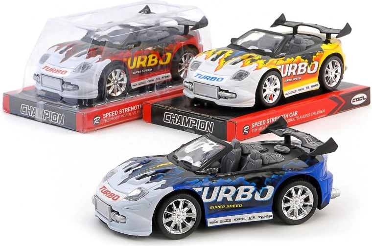 Sportliches Rennauto Turbo mit Schwungradantrieb 19 cm - 1 Stück