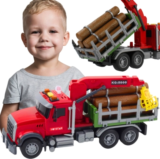 Woopie Holztransporter mit drehbarem Kran, Licht und Sound