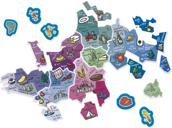 Jeujura Magnetische Karte von Frankreich