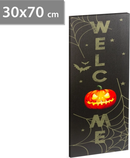 LED-Halloweenbild für die Wand mit dem Schriftzug Welcome