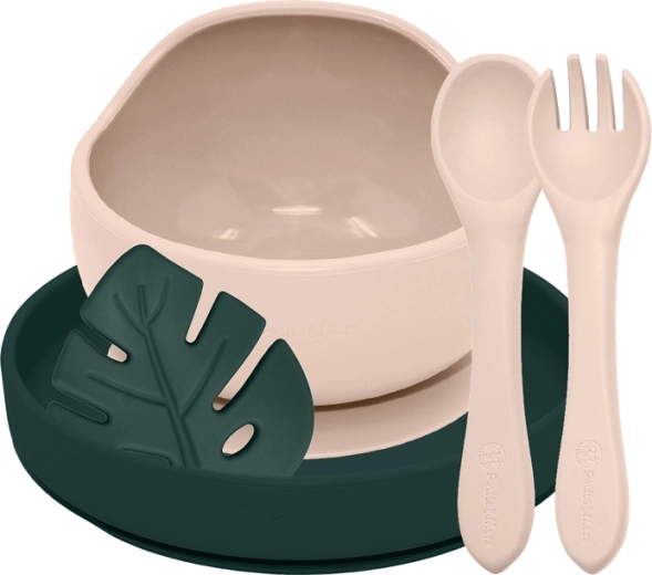 Petite&Mars Silikon-Essset Take&Match 4-tlg. desert sand / misty green (6m+)