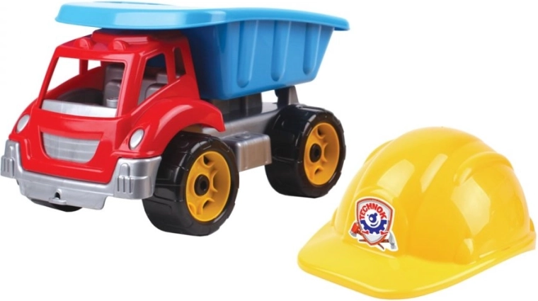 Plastkipper mit Helm für kleine Baumeister