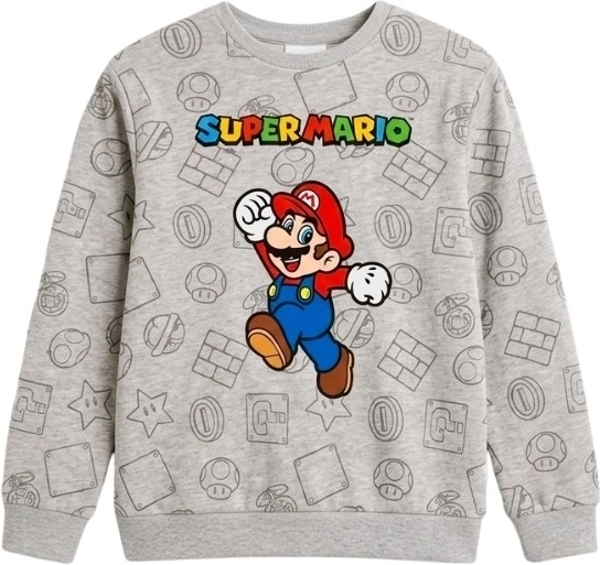Grauer Super-Mario-Hoodie