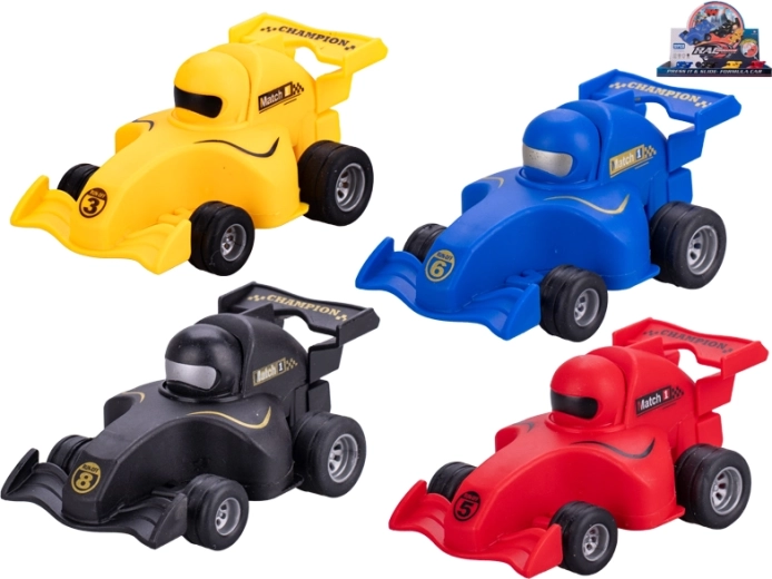 Formelauto mit Druckantrieb, 10 cm – Set mit 12 Stück