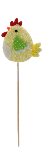 Österliches Huhn am Stäbchen – Deko für Blumentöpfe und Arrangements (Farbmix)