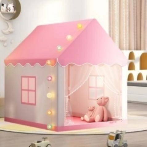 Kinderspielzelt in Rosa in Hausform