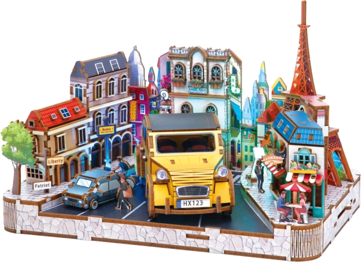 2Kids Toys 3D-Holzpuzzle Miniatur eines europäischen Städtchens - 1 Stück