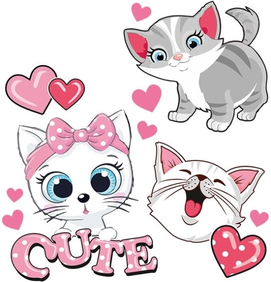 Bügelbilder Niedliche Katzen Aufbügelbogen