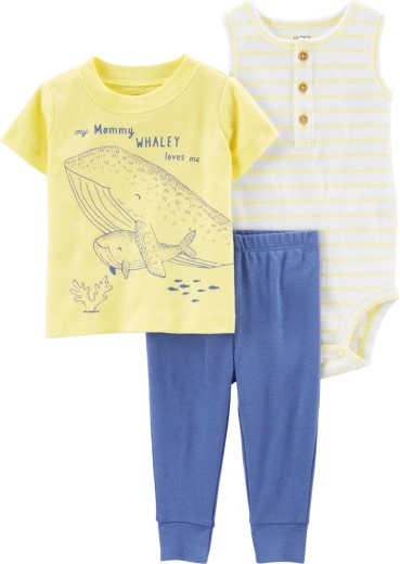 Carter’s 3-teiliges Baby-Set Yellow Ocean – Kurzarmshirt, Jogginghose und ärmelloser Body