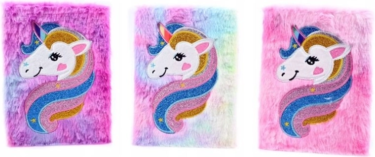 Plüsch-Notizbuch Einhorn 16 × 22 cm