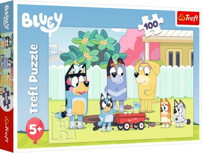 Puzzle TREFL BLUEY 100 Teile – fröhliche Welt