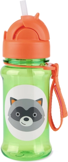 Skip Hop Zoo Tritan-Flasche mit Strohhalm Waschbär 355 ml