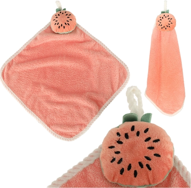 Kinderhandtuch für den Kindergarten 30 × 30 cm – rosa Wassermelone
