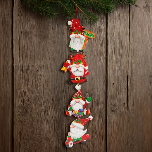 Hängende Weihnachtsdekoration mit Wichteln, 75 cm