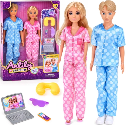 Anlily Puppenset für eine Pyjamaparty mit Zubehör
