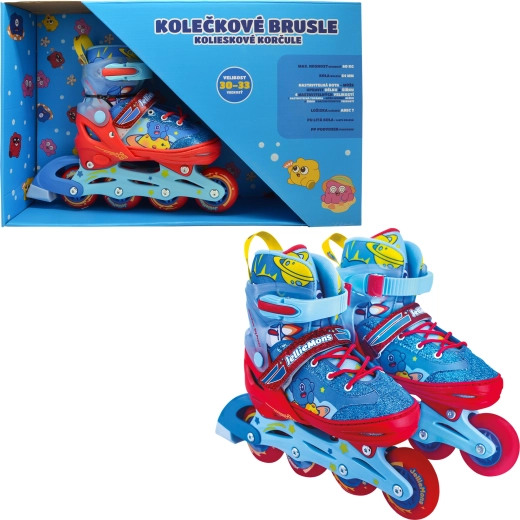 Verstellbare Kinder-Inlineskates blau‑rot 30–33