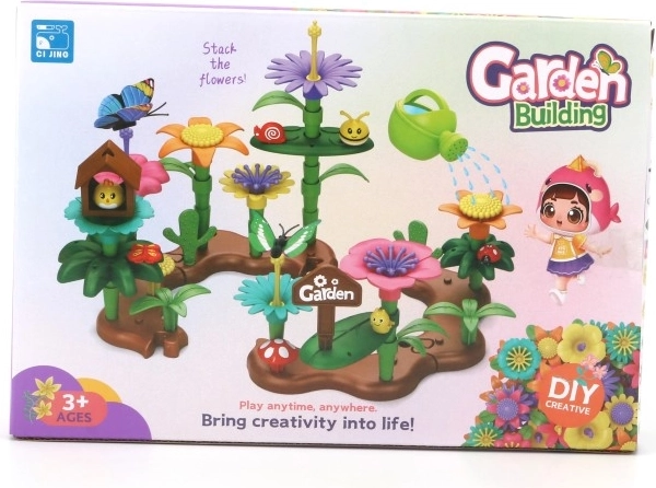 Kreativ-Bauset Fröhlicher Garten mit Tieren, 71 Teile
