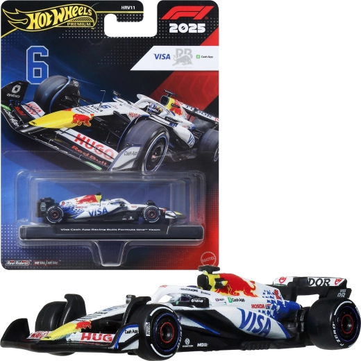 Hot Wheels Premium Formel-1-Bolid 2025 Visa Cash App Racing Bulls Isack Hadjar #6 - 1 Stück
