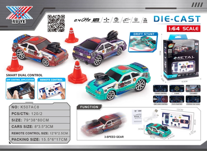 Drift-RC-Auto 1:64 Headway mit Zubehör
