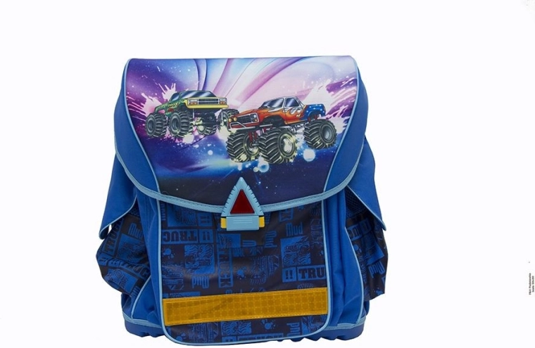 Ergonomische und extra leichte Schulmappe Elite, blau mit Autos