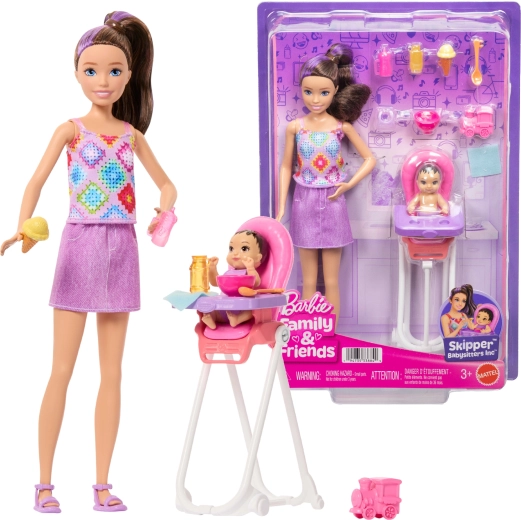 Barbie Skipper Babysitterin mit Baby und Hochstuhl